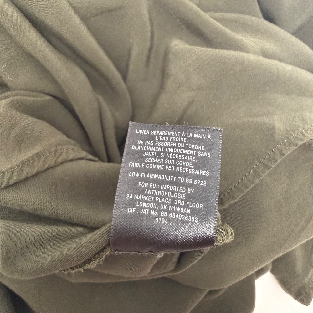 Silence + Noise Olive Green Harem Jumpsuit Romper M Boho Relaxed Wide Leg Rayon - Picture 6 of 6